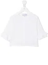 Simonetta Ruffle Sleeve Blouse In White