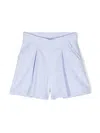Simonetta Ruffle-trim Pleated Shorts In Blue