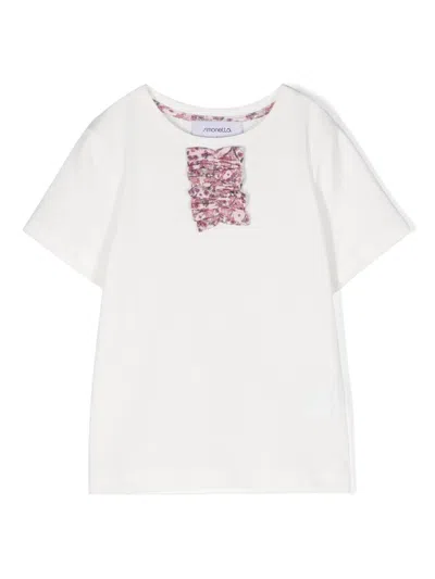 Simonetta Kids' Ruffled Cotton T-shirt In White