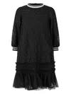 Simonetta Ruffled Floral-lace Dress In Black