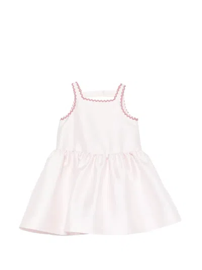 Simonetta Kids' Ruffled Trim Dress In White