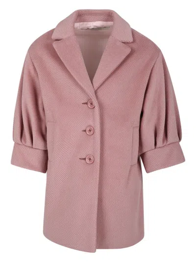 Simonetta Kids' Single-breasted Corduroy Coat In Pink