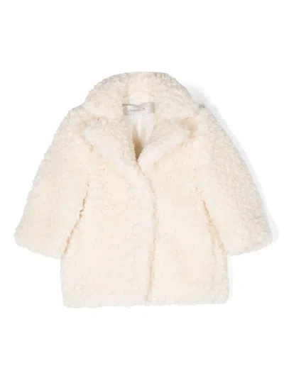 Simonetta Babies' Single-breasted Faux-fur Coat In Neutrals