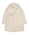 Simonetta Single-breasted Faux-shearling Coat In Nude