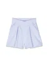 Simonetta Ruffle-trim Pleated Shorts In Baby Blue