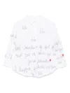 Simonetta Hemd Mit Slogan-stickerei In White
