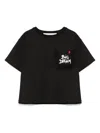 Simonetta Slogan-embroidered T-shirt In Black