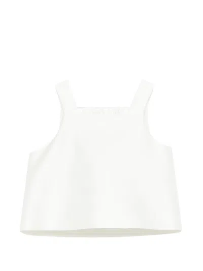 Simonetta Kids' Square-neck Top In White