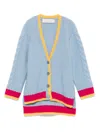 Simonetta Stripe-embellished Cardigan In Blue