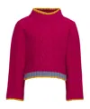 Simonetta Stripe-trim Sweater In Pink