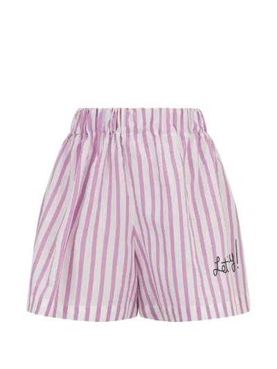 Simonetta Kids' Striped Shorts In Pink