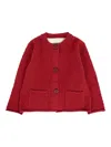 Simonetta Textured Pocket Cardigan In Red
