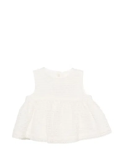 Simonetta Babies' Textured Top In White