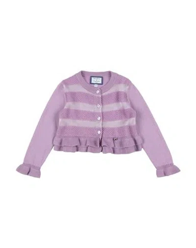 Simonetta Babies'  Toddler Girl Cardigan Mauve Size 4 Cotton, Polyamide, Cashmere, Polyester In Purple