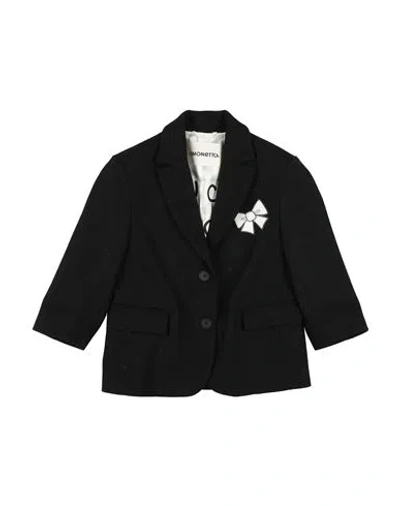 Simonetta Babies'  Toddler Girl Coat Black Size 4 Virgin Wool, Polyamide