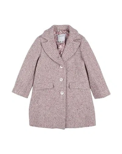 Simonetta Babies'  Toddler Girl Coat Mauve Size 4 Wool, Acrylic, Synthetic Fibers, Alpaca Wool, Mohair Wool In Purple