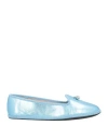 Simonetta Toddler Girl Loafers Azure Size 10c Soft Leather In Azure