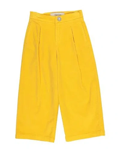 Simonetta Babies'  Toddler Girl Pants Marigold Size 4 Cotton, Elastane In Yellow