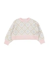 Simonetta Toddler Girl Sweater Cream Size 4 Wool In Pink