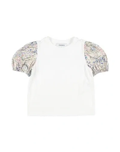 Simonetta Babies'  Toddler Girl T-shirt White Size 5 Cotton, Elastane