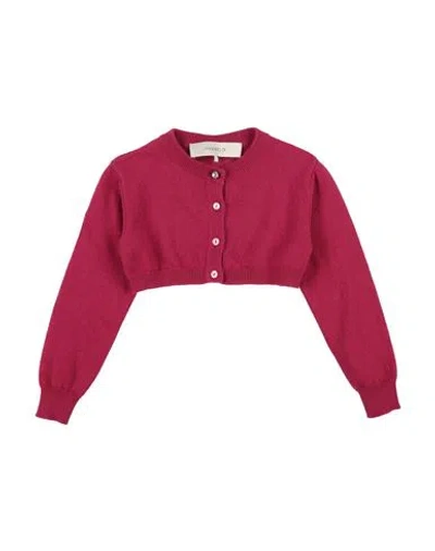 Simonetta Babies'  Toddler Girl Wrap Cardigans Magenta Size 4 Cashmere In Purple