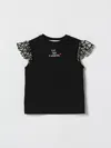 Simonetta Tシャツ  ボーイ カラー ブラック In Black