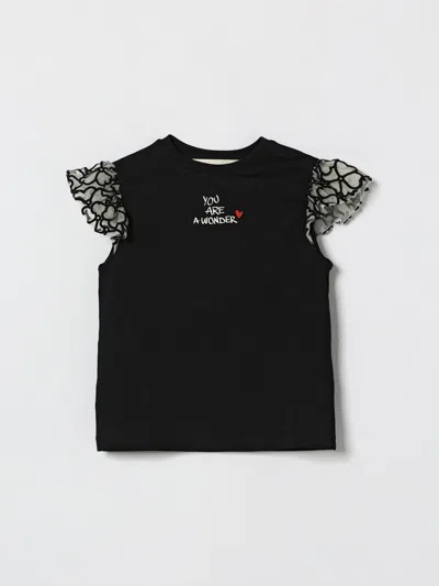 Simonetta Kids' Tシャツ  ボーイ カラー ブラック In Black