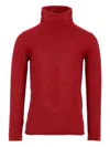Simonetta Turtleneck Textured Sweater In Red