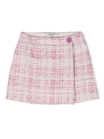 Simonetta Kids' Tweed Skirt In Pink