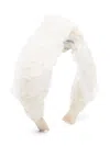 Simonetta Twisted Floral-lace Hair Band In White