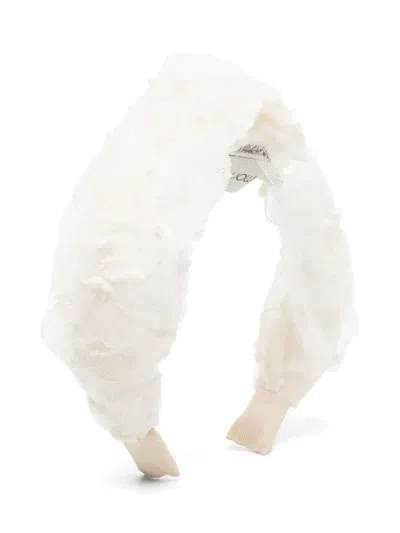 Simonetta Kids' Twisted Floral-lace Hair Band In White