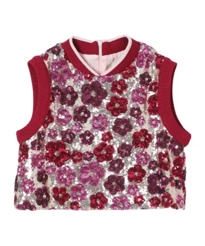 Simonetta V-neck Sweater In Red