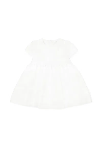Simonetta Kids' White Dress For Baby Girl With Bows