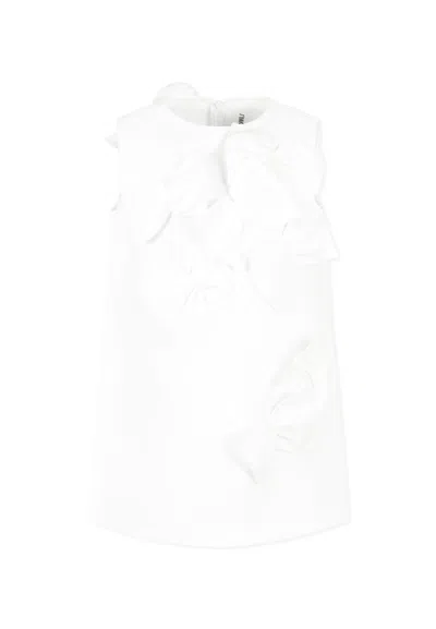 Simonetta Kids' White Dress For Girl With Bows