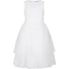 Simonetta White Dress For Girl With Sequins In Ivory