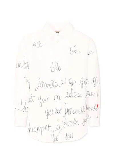 Simonetta Kids' White Shirt For Irl With Writing