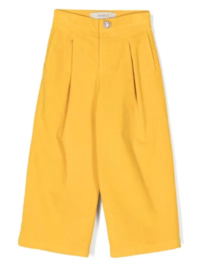 Simonetta Kids' Wide-leg Trousers In Gelb