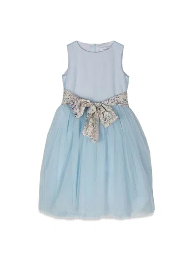 Simonetta Wide Skirt Dress In Blue