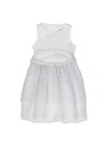 Simonetta Glittered Full-skirt Dress In Silver