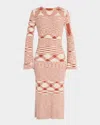 Simonmiller Axon Knit Dress Rust/rice Flour Multi In Rust Rice Flour Multi