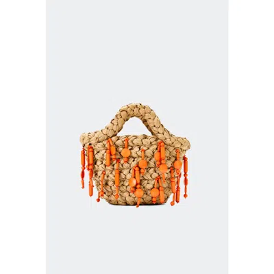 Simonmiller Beaded Shelly Bag In Orange