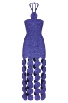 Simonmiller Beep Beep Lurex Crochet Cutout Halter Maxi Dress In Amethyst