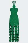 Simonmiller Beep Beep Lurex Crochet Cutout Halter Maxi Dress In Gummy Green