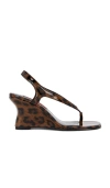 Simonmiller Beep Thong Wedge Sandals Leopard In Brown