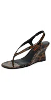 Simonmiller Beep Thong Wedge Sandals Leopard In Brown