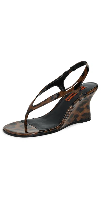 Simonmiller Beep Thong Wedge Sandals Leopard