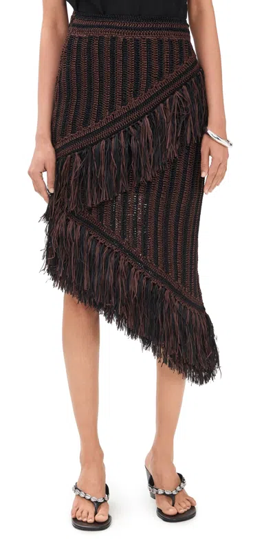 Simonmiller Beja Midi Skirt Choco Brown/black Combo