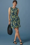Simonmiller Belle Sleeveless Smocked Mini Dress In Blue