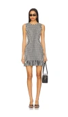 Simonmiller Belle Smocked Mini Dress In Black & Macadamia Micro Stripe