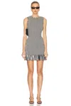 Simonmiller Belle Smocked Mini Dress In Black & Macadamia Microstripe